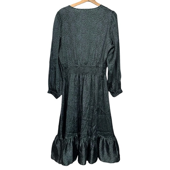 Tucker Juliette Midi Dress Size XL Silk Stretch Charmeuse Emerald Green Multi - Picture 4 of 15